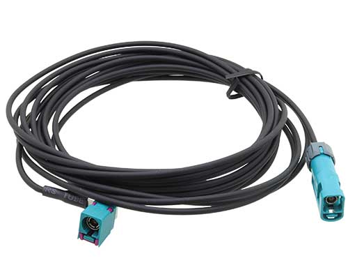 An image showing Rostra part number 250-8702 - a di5-meter LVDS extenion harness for use when relocation the rear around-view camera on a Ford Super Duty truck.